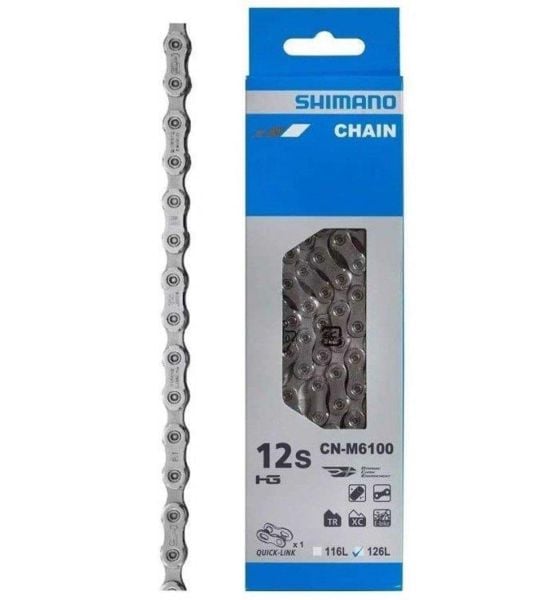 SHIMANO Zincir CN-M6100 HG 12 vites E-BIKE RATED 138 bakla QUICK-LINK